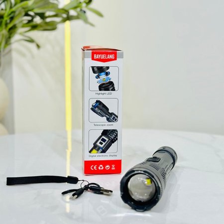 كشاف يد مدور 18سم بلاستك اسود  K400 شحن بوربانك =VGR1
