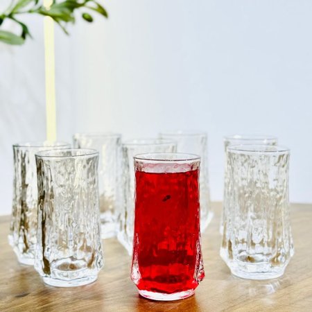 طقم كاسة ماء /12 زجاج سادة ملس CLEAR مثلج KX2176-B ++ج5