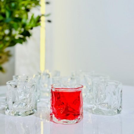طقم كاسة شراب /12 زجاج سادة CLEAR معلوج ASC25013 ++ج5
