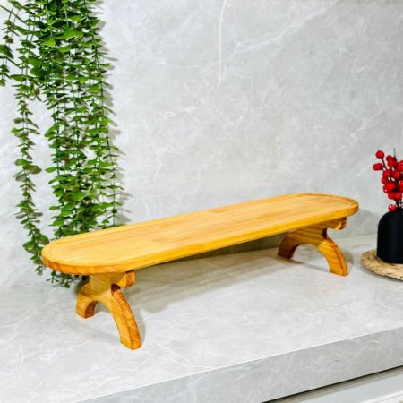 جاط بيضاوي 60*16سم خشب بامبو K141/6 بأرجل بدون حيف =VGR3