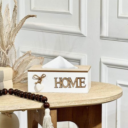 بكيت محارم مكتب HOME خشب ابيض غطا بني GF144/2 =ط4-3