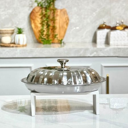 طاجن بيضاوي 38سم ستانلس ستيل فضيGF26/86 =ب15