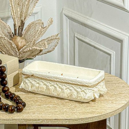 شمعة معطرة جبص مستطيل 25*10سم اطار شرابيش GF88/12 =ب20