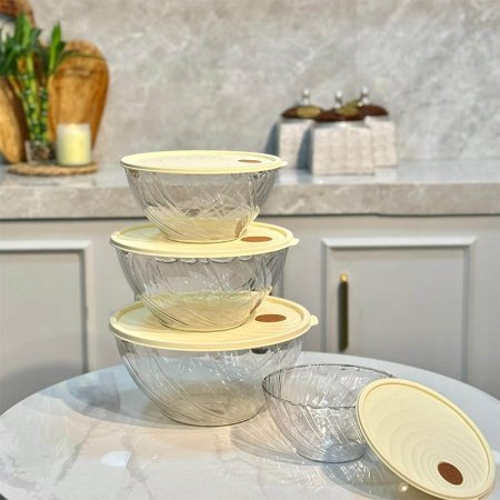 طقم طبروير/4 احجام مدور اكرلك مشبك خلية نحل مع غطا F=GF25/2