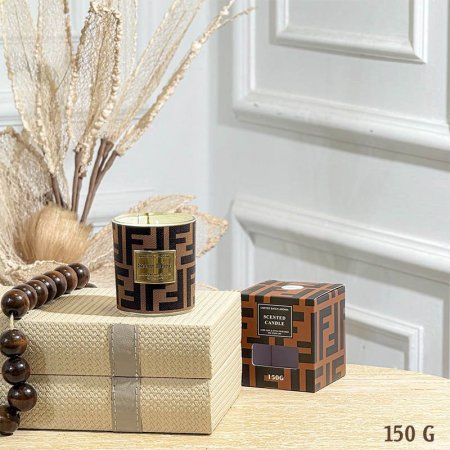 شمعة معطر زجاج 150غرام جلد FENDI مدور GF150/21 =ب21