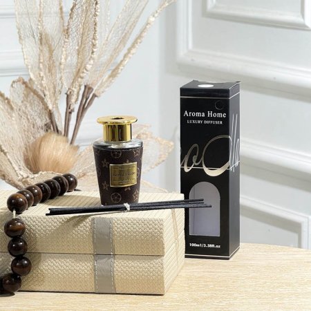 قنينة معطر سائل زجاج100مل جلد LV مع عيدان GF150/33 =ب21