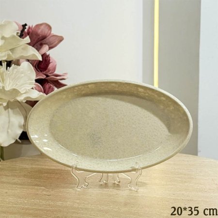 جاط بيضاوي جور 35*20سم ميلامين رخام بيج GF165/29 =ب18
