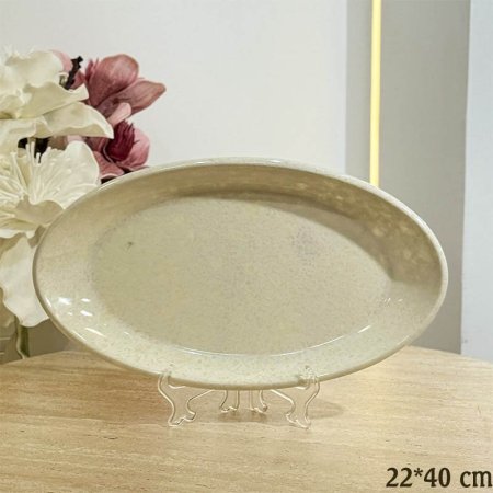 جاط بيضاوي جور 40*22سم ميلامين رخام بيج GF165/30 =ب18