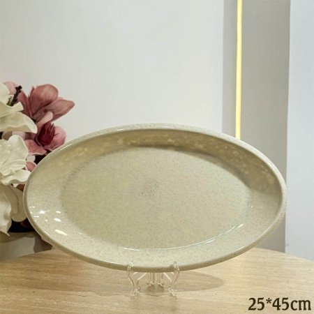جاط بيضاوي جور 45*25سم ميلامين رخام بيج GF165/31 =ب18