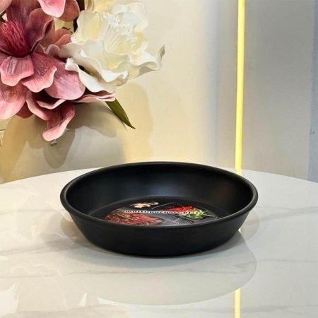 صحن مدور 10" حيف عالي ميلامين اسود GF202/3 =ب14