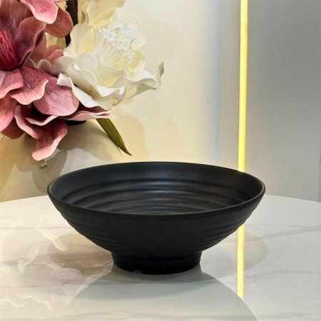 جاط سلطة 9.5" ميلامين اسود محزز GF202/6 =ب14