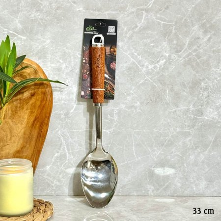 معلقة طعام ستانلس ستيل 33سمECO  يد خشب GF159/5 =ب13