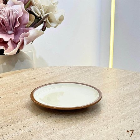 صحن ميلامين 7" صفح بني وجه بيج GF129/1 =ب13