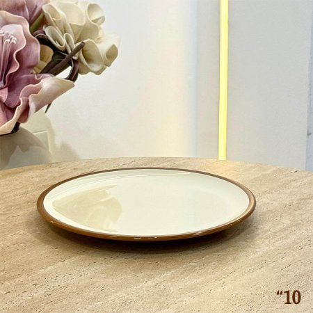 صحن ميلامين 10" صفح بني وجه بيج GF129/3 =ب13