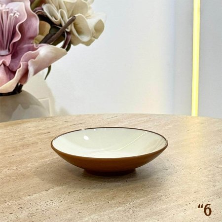 صحن ميلامين 6" جور بني وجه بيج GF129/10 =ب13