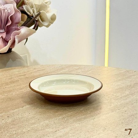 صحن ميلامين 7" جور بني وجه بيج GF129/12 =ب13