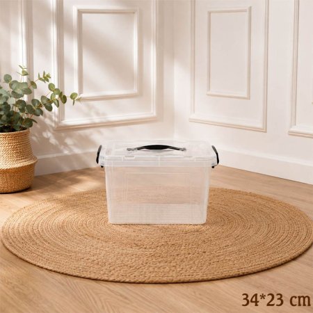 طبروير تخزين مستطيل 34*23سم بلاستك شفاف غطا كبس GF25/33 =ب13