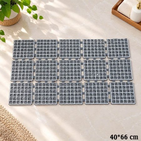 دعسة بانيو مستطيل 66*40سم بلاستيك ملون مربعات GF203/1 =ط 4-3