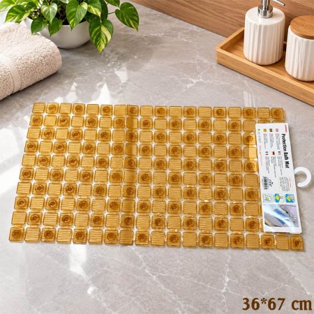دعسة بانيو مستطيل 67*36سم سيلكون ملون مربعات صغير GF203/3 =ط 4-3