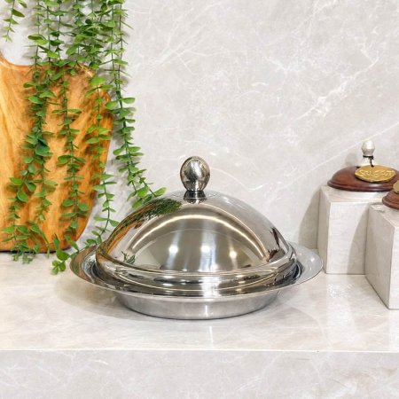 طاجن 30سم ستانلس ستيل فضي ع.كرتون GF26/76 =ب14