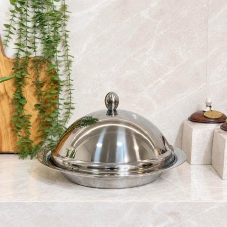 طاجن 34سم ستانلس ستيل فضي ع.كرتون GF26/77 =ب14