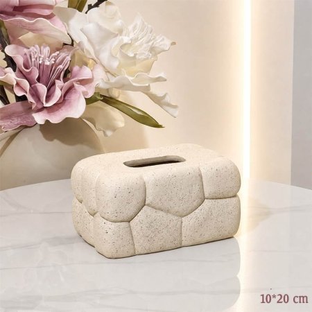 بكيت محارم جبص بيج مستطيل 20*10سم شكل صخور A145/5 =ب14