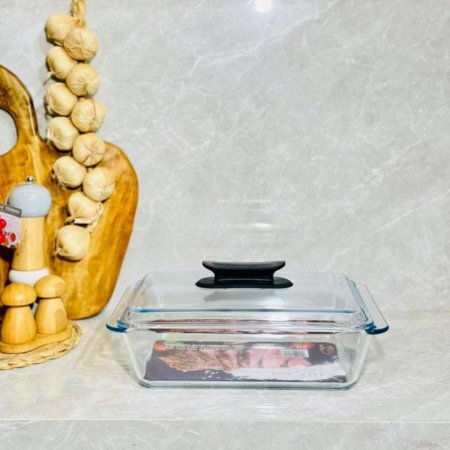 جاط بايركس مستطيل 5.4لتر زجاج سادة بغطا K76/3 =ك4