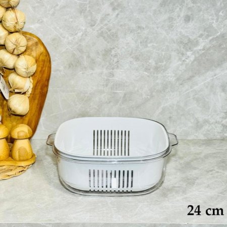 مصفاه مع جاط مربع 24سم بلاستك K94/2 =ك2