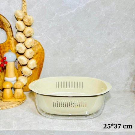مصفاه مع جاط بيضاوي 37*25سم بلاستك K94/3 =ك2