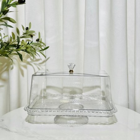 جاط كيك برجل مستطيل 33*21سم اكرلك بغطا يد جوهرة K178/3 =ك2