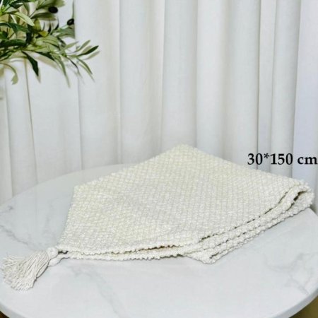 رنر 150*30سم صوف بيج وابيض K199/1 =ك2