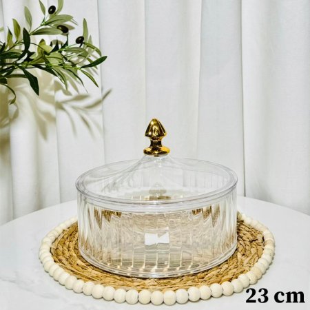 مضيفة اكريلك مدور 23 سم محزز   K178/4 =ك2