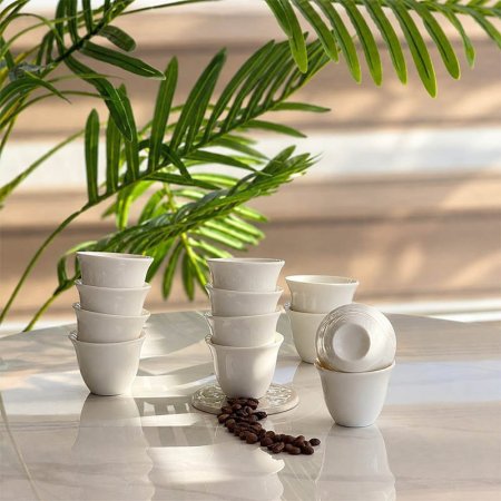 طقم فناجين سادة /12 بورسلان سادة  ASC-9 ++ر1-9