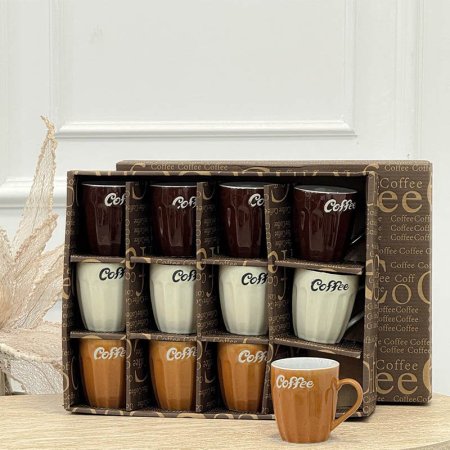 طقم ماغ/12 بورسلان بصمة مكتب coffee ملون  GF200/8 =ب22