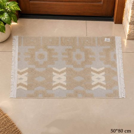 دعسة سجاد مستطيل 80*50سم فرو مرسم اطار شرابيش ملون GF236/8 =ب23