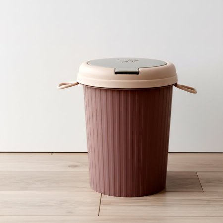 سطل مهملات بلاستك ملون مدور غطا كبس EL79/2 =ك6