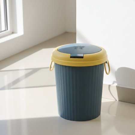 سطل مهملات بلاستك ملون مدور غطا كبس EL79/2 =ك6