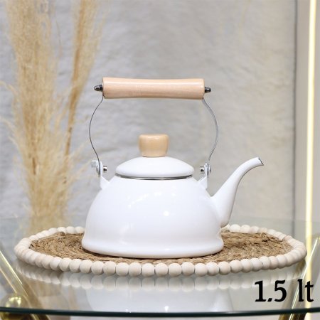 براد شاي  1.5لتر زينكو ابيض يد خشب EL151/7 =ط55