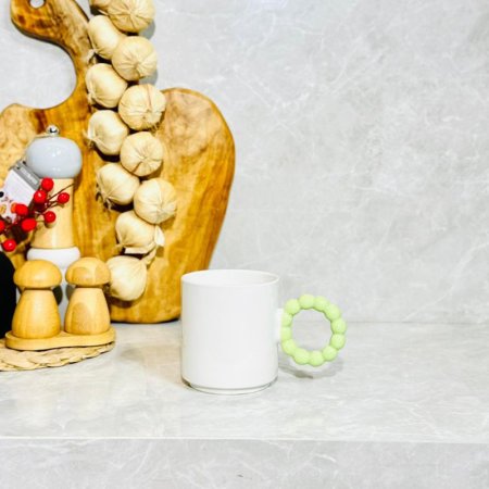 ماغ بورسلان ابيض يد حلقة خرز ملون K400/5 =ك4