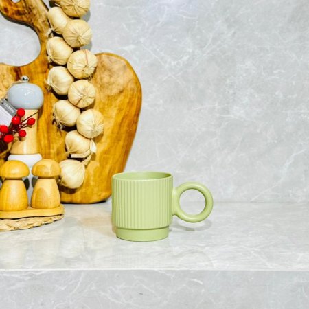 ماغ بورسلان قصير محزز ملون يد حلقة K400/6 =ك4