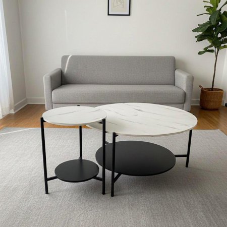 طقم اسكملة/2 مدور 2طبقة خشب اسود EL57/5 =ك8