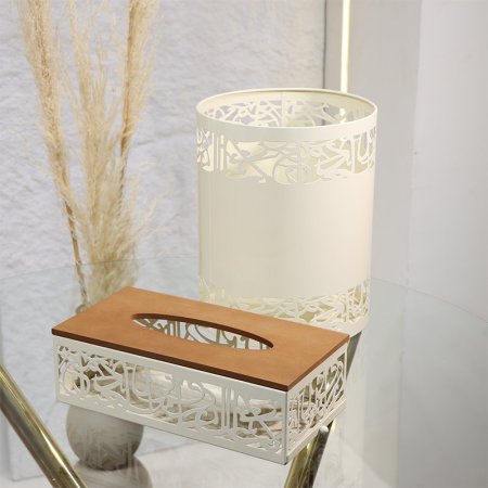 طقم /2 سلة + بكيت محارم تنك بيج مخرم EL29/1 =ط55