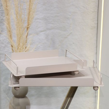 طقم صواني /2 مستطيل تنك كابتشينو بيدين اعمدة EL29/14 =ط55