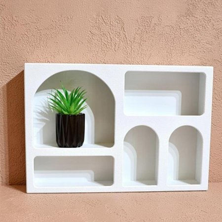 رف مستطيل 34*50سم خشب ابيض شكل منزل L24/11=ك7