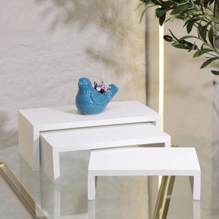 ستاند مستطيل /3احجام خشب ابيض L24/12=ك7