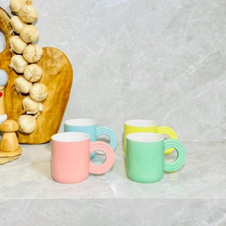 ماغ بورسلان لميع ملون يد حلقة محزز K400/7 =ك4