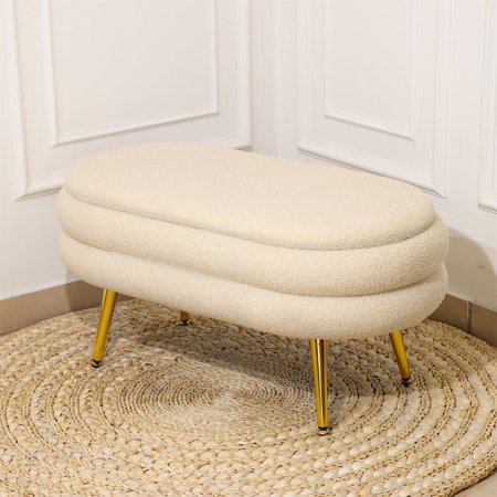 مقعد صندوق تخزين فرو بيج ارجل حديد ذهبي EL58/7 =ط55