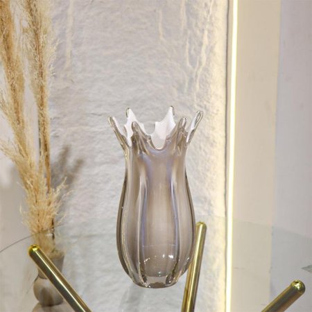 فازة 34سم زجاج مموج لميع اطار مشرف L8/4 =ك7