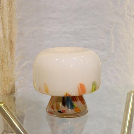 فازة 20سم زجاج بيج رجل ملون L8/6=ك7