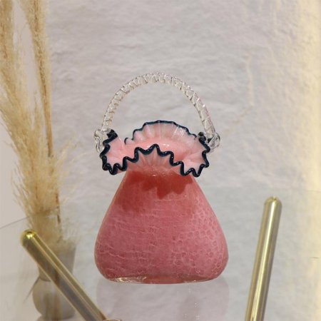 فازة 20سم زجاج زهري شكل شنتة L8/7=ك7